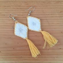 Load image into Gallery viewer, Handmade Fabric Embroidered Mexican Earrings - Chenalho Chiapas Earrings - Mexican Huipil Earrings - Aretes Mexicanos Hechos a Mano