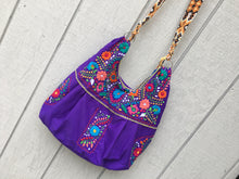 Load image into Gallery viewer, Handmade Floral Embroidered Mexican Satchel Morral Bag - Bolsa Bordada Mexicana