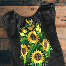 Load image into Gallery viewer, Handmade Embroidered Mexican Sunflower Blouse - Size Medium XL