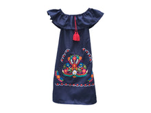 Load image into Gallery viewer, Handmade Girls Off the Shoulder Embroidered Mexican Dress - Size 6
