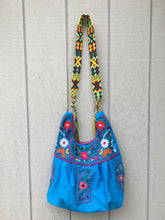 Load image into Gallery viewer, Handmade Floral Embroidered Mexican Satchel Morral Bag - Bolsa Bordada Mexicana
