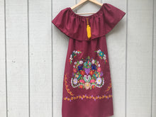 Load image into Gallery viewer, Women's Handmade Off the Shoulder Embroidered Mexican Dress - Vestido Mexicano