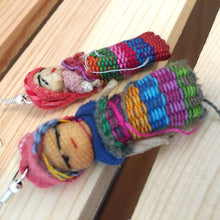 Load image into Gallery viewer, Handmade Mexican Worry Doll Earrings - Fabric Earrings - Aretes de Muñecas - Bohemian Jewelry - Gift for Her - Mexican Folk Art Crafts