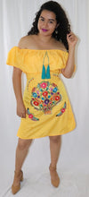 Load image into Gallery viewer, Women's Handmade Off the Shoulder Embroidered Mexican Dress - Vestido Mexicano