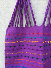 Load image into Gallery viewer, Handmade Hand Woven Cotton Rainbow Striped Mexican Tote Bag - Bolsa Telar Rayas