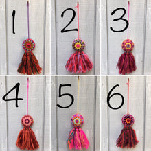 Load image into Gallery viewer, Handmade Hand Embroidered Mexican Felt Pom Pom Tassel
