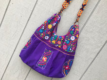 Load image into Gallery viewer, Handmade Floral Embroidered Mexican Satchel Morral Bag - Bolsa Bordada Mexicana