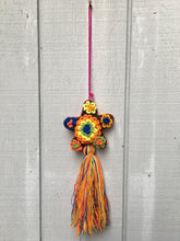 Load image into Gallery viewer, Handmade Hand Embroidered Mexican Felt Star Pom Pom Tassel - Rainbow