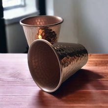 Load image into Gallery viewer, Set of 2 Handmade Hammered Mexican Copper Tumbler Glasses - 12oz - Moscow Mule