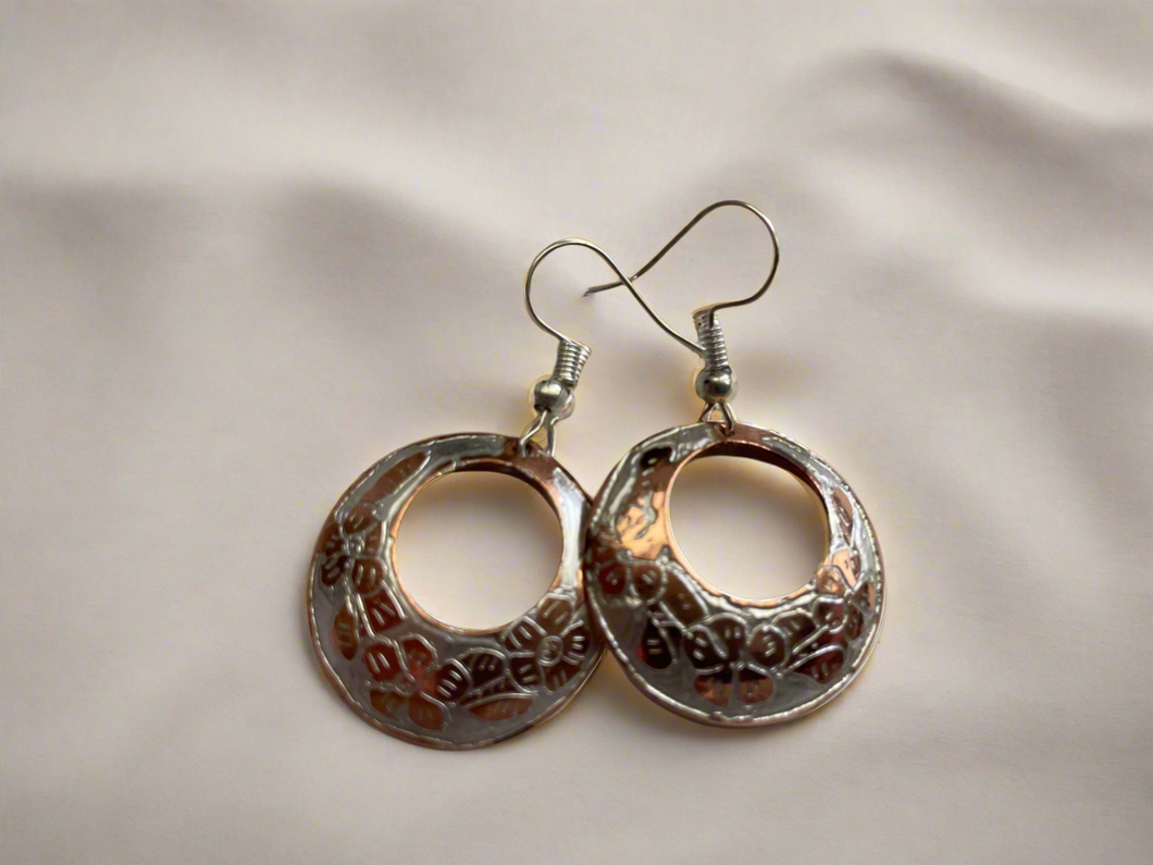 Handmade Mexican Hand Painted Copper Earrings