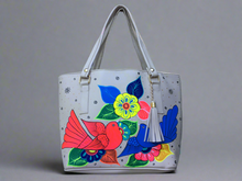Load image into Gallery viewer, Hand Painted Mexican Tote Bag Purse Handbag - Synthetic Vegan Leather Bag
