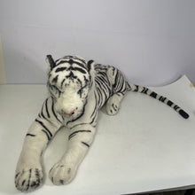 Load image into Gallery viewer, Vintage Large White Tiger Plush Stuffed Animal Toy Manufactured By Kellytoy USA
