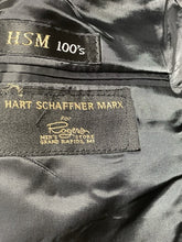 Load image into Gallery viewer, Hart Schaffner Marx HSM 100’s  Black 2-Btn Blazer Jacket 46R Single Vent
