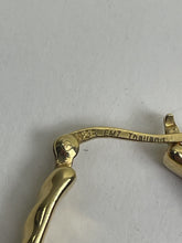 Load image into Gallery viewer, Vintage Sterling Silver 925 Gold Plated Earrings Jewelry Hop Large Oval Casual
