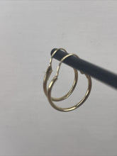 Load image into Gallery viewer, Vintage Yellow Gold 14K  Earrings Signed Circular Huggie Women´s Jewelry
