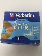 Load image into Gallery viewer, 700MB 52x UltraLife Archival Grade Gold Recordable Disc CD-R, 5-Disc Jewel Case
