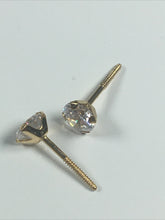 Load image into Gallery viewer, 14k Tested Fine Gold Tanzanite 5mm Round Stud Bright Zirconia Earrings (1 Pair)
