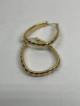 Load image into Gallery viewer, Vintage Sterling Silver 925 Gold Plated Earrings Jewelry Hop Large Oval Casual
