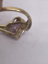 Load image into Gallery viewer, Vintage Women’s 14K Yellow Gold 2.6 gr. Heart Shaped Amethyst Ring, Size 6
