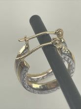 Load image into Gallery viewer, Vintage Multi Tone Gold 14K  Earrings Hoop Circular Hand Crafted Bohemian
