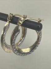 Load image into Gallery viewer, Vintage Multi Tone Gold 14K  Earrings Hoop Circular Hand Crafted Bohemian
