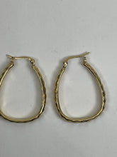 Load image into Gallery viewer, Vintage Sterling Silver 925 Gold Plated Earrings Jewelry Hop Large Oval Casual
