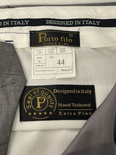 Load image into Gallery viewer, Men’s Porto Filo Extra Fine Italian Tailored Gray  Suit Set Jacket 44R 38x29
