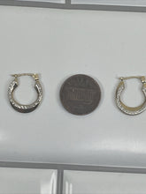 Load image into Gallery viewer, Vintage Multi Tone Gold 14K  Earrings Hoop Circular Hand Crafted Bohemian

