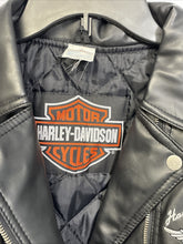Load image into Gallery viewer, Vintage Harley Davidson Women's Black Poly Vinyl Embroidered Logos  Jacket Small
