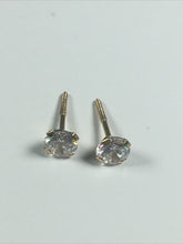 Load image into Gallery viewer, 14k Tested Fine Gold Tanzanite 5mm Round Stud Bright Zirconia Earrings (1 Pair)
