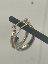 Load image into Gallery viewer, Vintage Multi Tone Gold 14K  Earrings Hoop Circular Hand Crafted Bohemian
