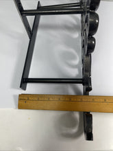 Load image into Gallery viewer, Decorative Black Metal Wall Shelf Bracket Scroll Floral Fan Design 20.5” Wide
