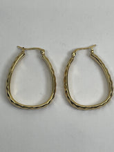 Load image into Gallery viewer, Vintage Sterling Silver 925 Gold Plated Earrings Jewelry Hop Large Oval Casual
