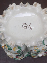 Load image into Gallery viewer, Vintage Porcelain Floral Italy Made Centerpiece Bowl Hand Painted 9.5” Length
