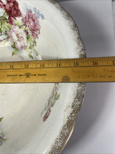 Load image into Gallery viewer, Vintage Sydney Floral Serving Bowl 16” Large Rose Pattern Gold Trim Ceramic Bowl
