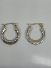 Load image into Gallery viewer, Vintage Multi Tone Gold 14K  Earrings Hoop Circular Hand Crafted Bohemian
