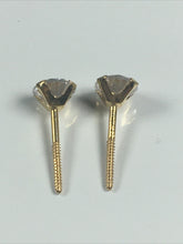 Load image into Gallery viewer, 14k Tested Fine Gold Tanzanite 5mm Round Stud Bright Zirconia Earrings (1 Pair)
