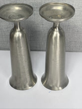 Load image into Gallery viewer, Pair of Vintage Continental Mark Pewter Bud Vases / Cup #857 – 11” Tall Lot
