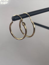 Load image into Gallery viewer, Vintage Yellow Gold 14K  Earrings Signed Circular Huggie Women´s Jewelry
