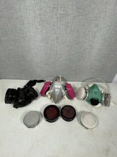 Load image into Gallery viewer, 3M Full Face Respirator Mask 6800 w/ 6001 Cartridges Filters Accessories Lot
