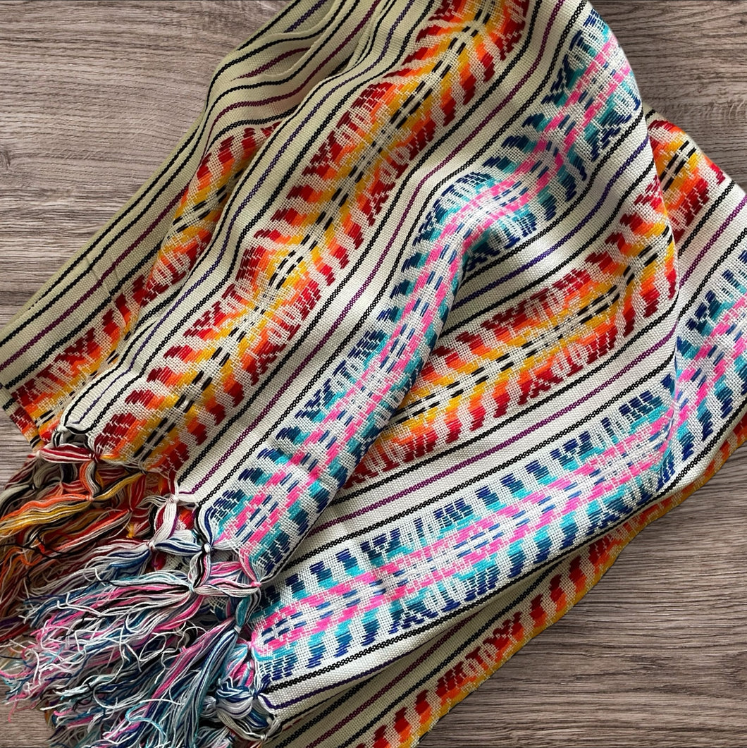 Handmade Rainbow Mexican Rebozo Scarf