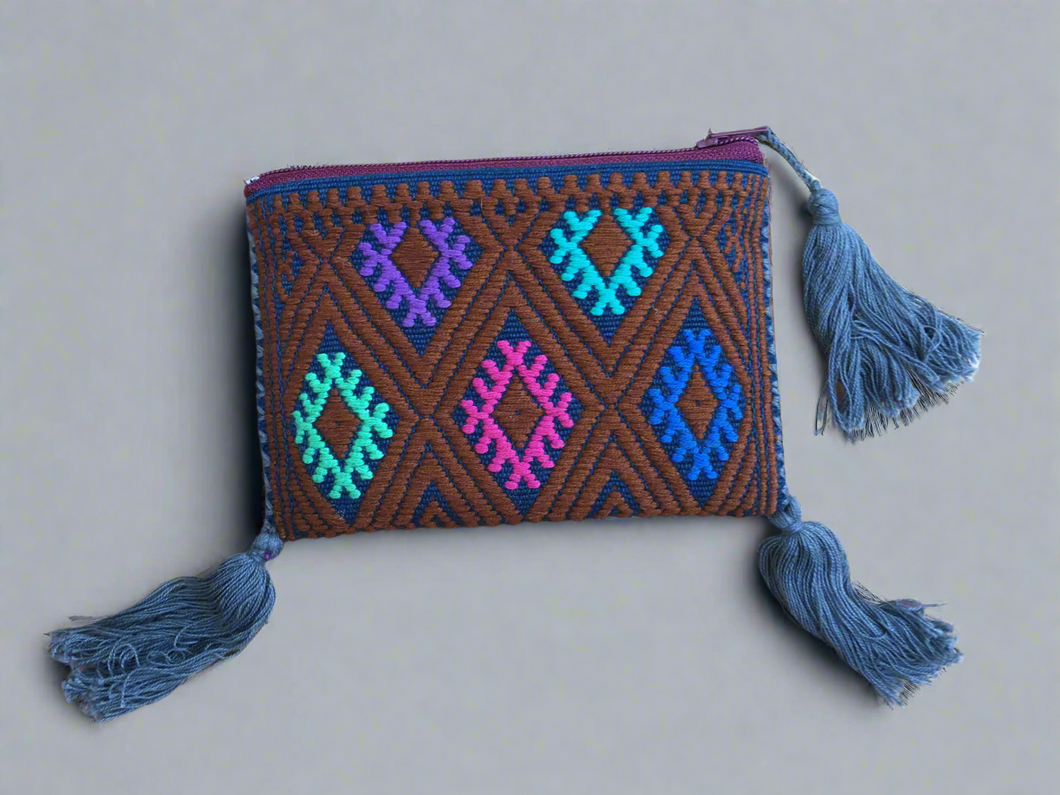Handmade Embroidered Mexican Coin Purse - San Andres Larrainzar