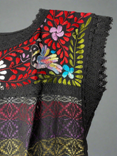 Load image into Gallery viewer, Handmade Embroidered Mexican Floral Paloma Blouse - Size Medium
