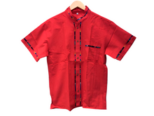 Load image into Gallery viewer, Handmade Men&#39;s Traditional Red Mexican Guayabera - Size Small Medium Large XL
