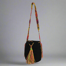 Load image into Gallery viewer, Handmade Crocheted Mexican Satchel Bag Purse - Mayan Morral Bag with Tassels
