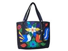 Load image into Gallery viewer, Hand Painted Mexican Tote Bag Purse Handbag - Synthetic Vegan Leather Bag
