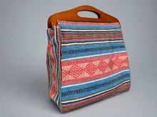 Load image into Gallery viewer, Handmade Mexican Baja Hoodie Bag Purse with Wood Handle
