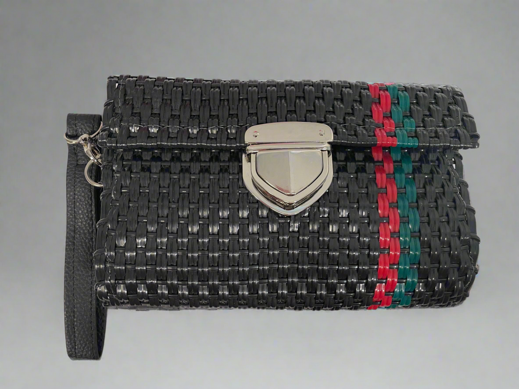 Mexican Hand Woven Recycled Plastic Clutch Bag Handbag Purse