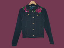 Load image into Gallery viewer, Handmade Embroidered Mexican Denim Jean Jacket - Size Small - Chamarra Bordada
