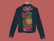 Load image into Gallery viewer, Handmade Embroidered Mexican Denim Jean Jacket - Size Small - Chamarra Bordada
